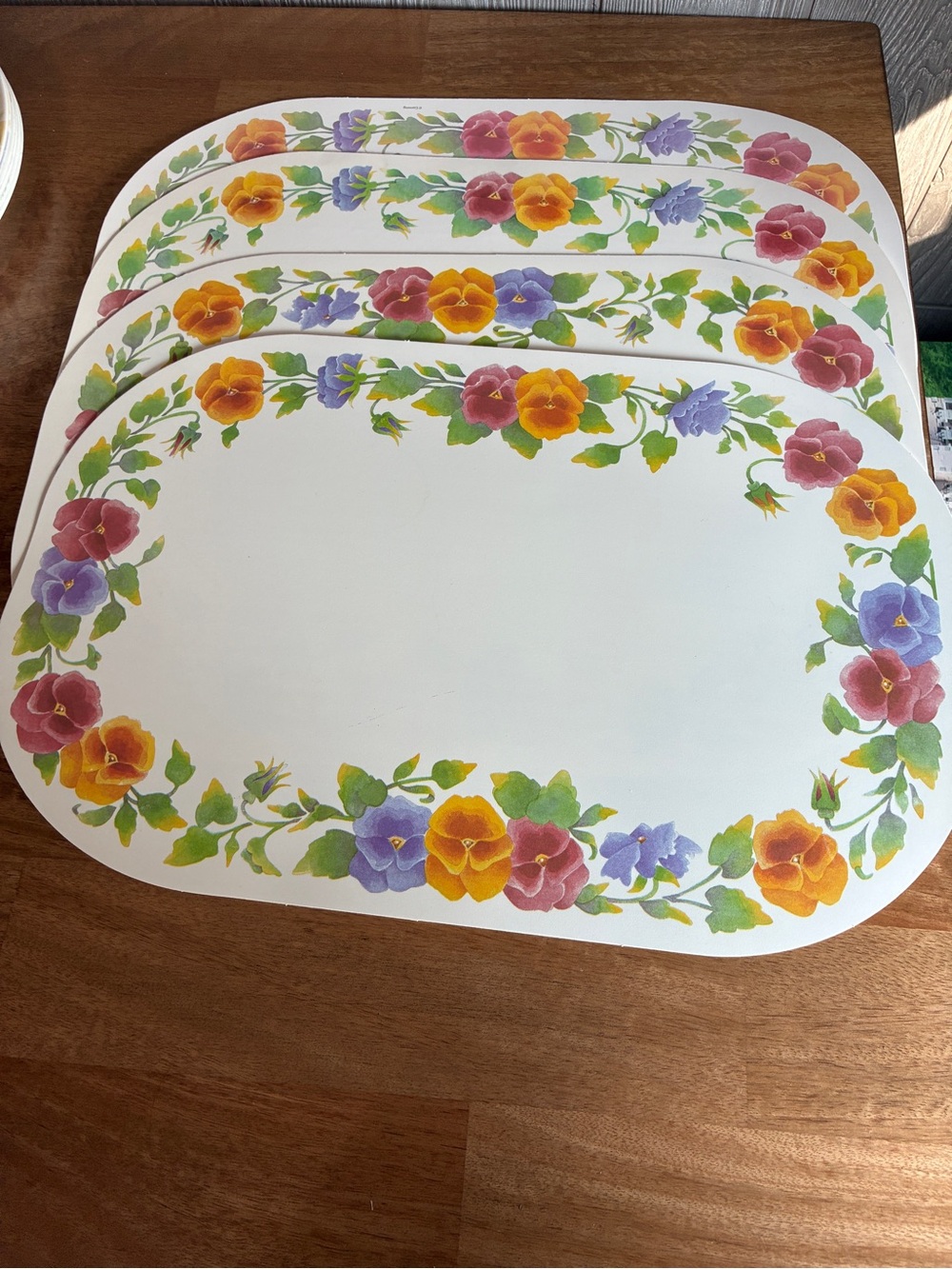 4 Corelle Summer Blush reversible vinyl placemats